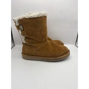 Kookaburra By Ugg Nalie Short Suede Brown Boots Women Size 8